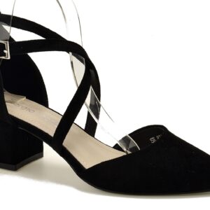 Czarne sandały damskie na obcasie z zakrytymi palcami Sergio Leone SK830