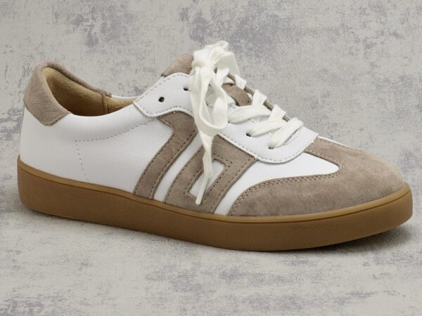 Biało beżowe skórzane półbuty damskie Vinceza 79557