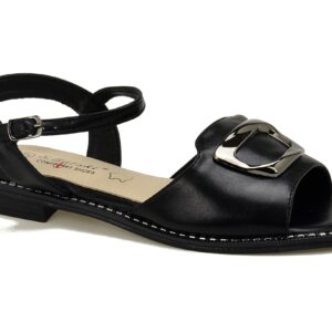 Czarne płaskie sandały damskie S.Barski KV51-019