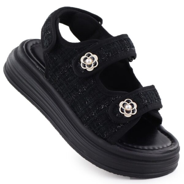 Sandały damskie na platformie czarne Potocki PY16337