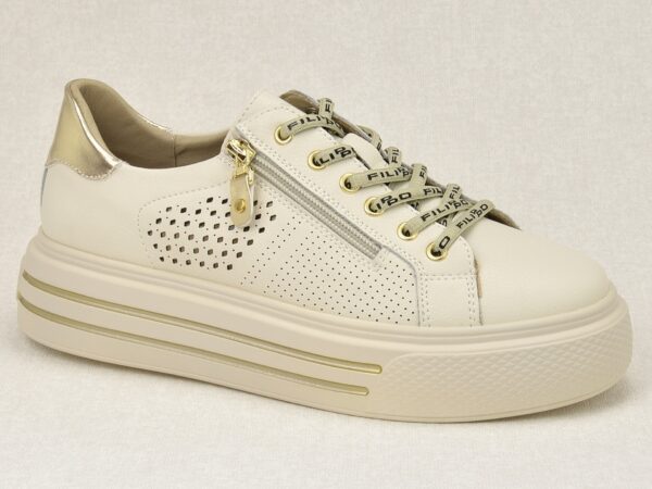 Beżowe skórzane półbuty damskie Filippo DP6704