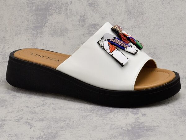 Klapki Vinceza 66623 białe