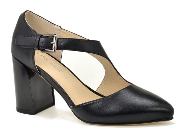 Czarne sandały z zakrytymi palcami i piętą Vinceza 91133