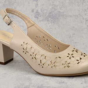 Cieliste czółenka damskie na słupku Sergio Leone SK179