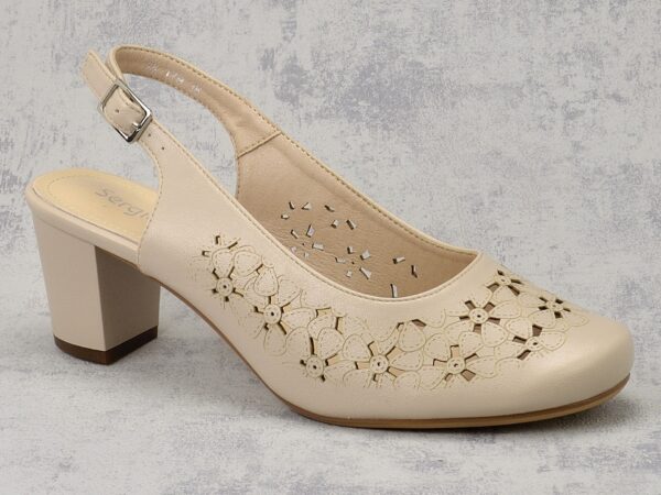 926267ce903bd74dfda2c19c14b1ae560224dbe7 Cieliste czółenka damskie na słupku Sergio Leone SK179