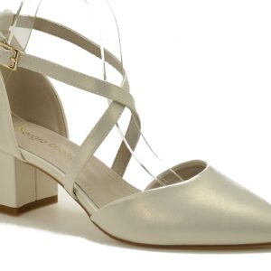 Perłowe sandały damskie na obcasie z zakrytymi palcami Sergio Leone SK830