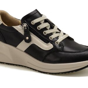 Czarne skórzane półbuty damskie Vinceza 79581