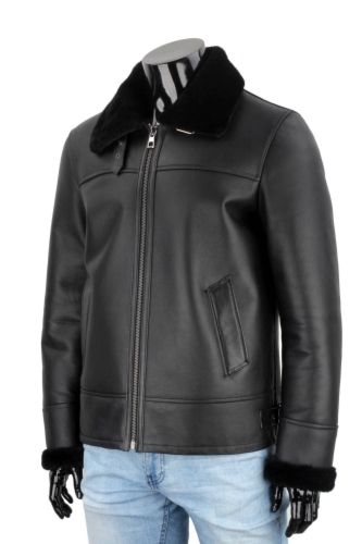 9a08a3f773c37a78e710acdd53de2d8ec3aba2d6 CMK001 - Ciepła pilotka męska z czarnego kożucha naturalnego DORJAN