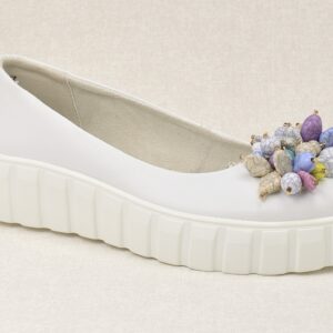 Białe skórzane półbuty na platformie Filippo DP6996