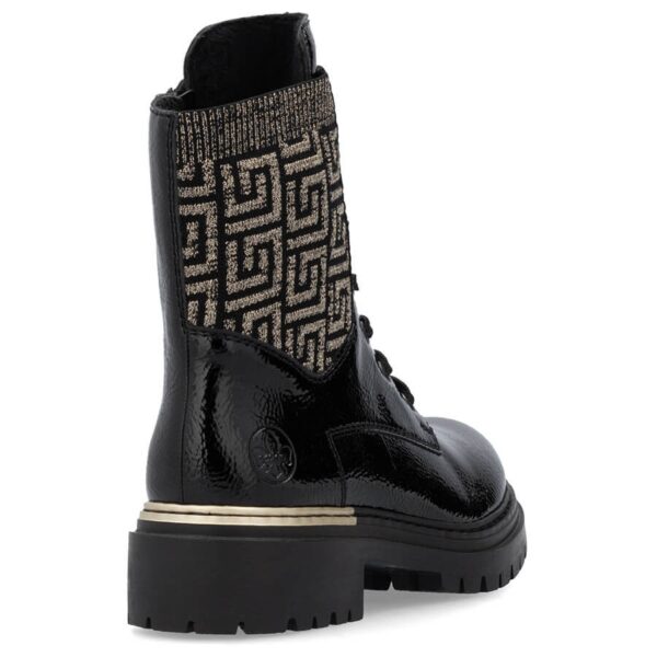 Komfortowe botki damskie ocieplane czarne Rieker 72607-00