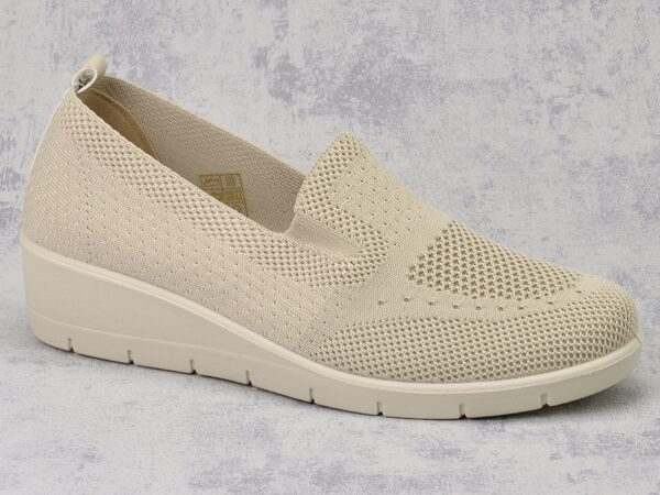 Beżowe tekstylne półbuty damskie Dr. Jan MD25-13