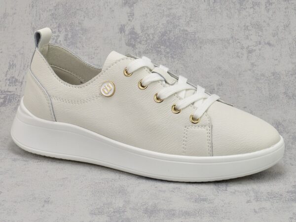 Białe skórzane półbuty Vinceza 41482