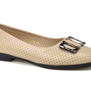 Beżowe ażurowe baleriny Vinceza 62203