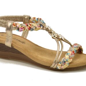 Złote sandały damskie Evento 25SD47-8315