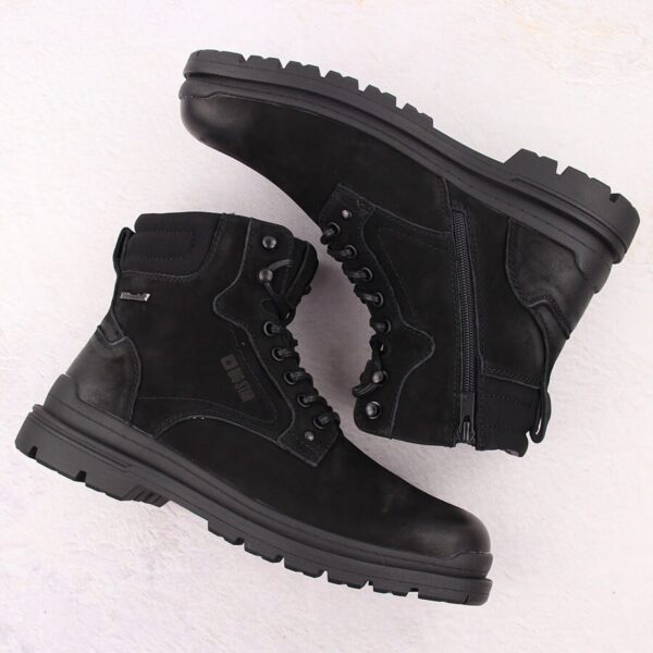 Skórzane wodoodporne trapery męskie ocieplane czarne Big Star OO174171