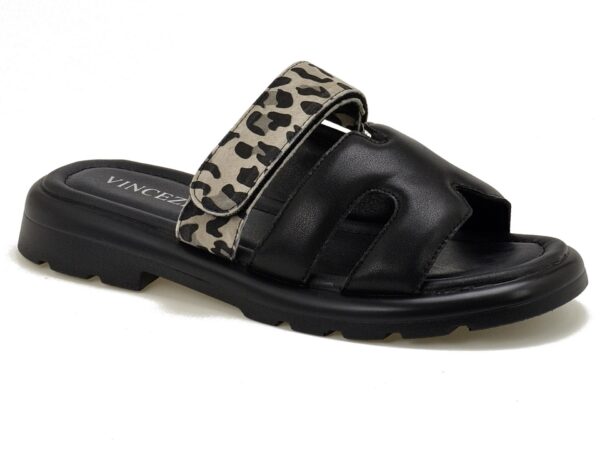 Czarne klapki damskie na płaskim obcasie Vinceza 66769