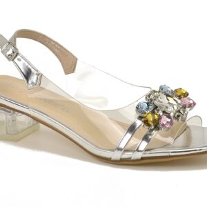 Srebrne silikonowe sandały damskie Sergio Leone SK047