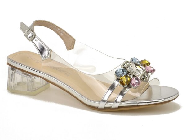 Srebrne silikonowe sandały damskie Sergio Leone SK047