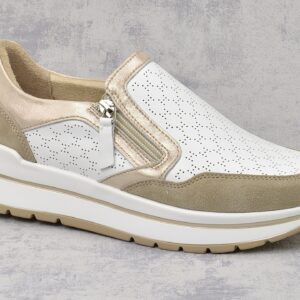 Białe skórzane półbuty damskie DP6777