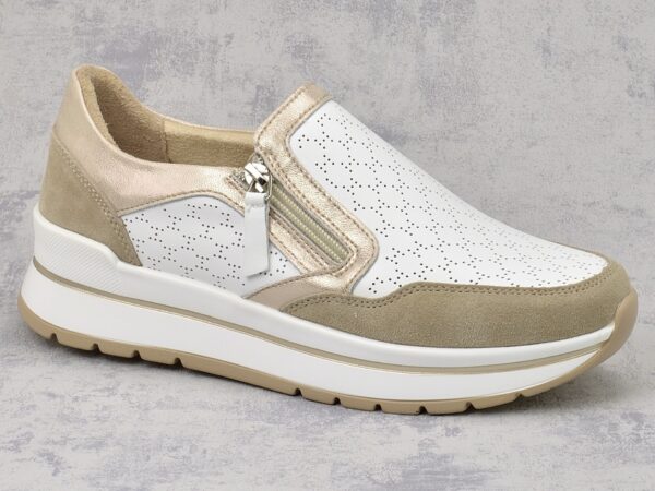 Białe skórzane półbuty damskie DP6777