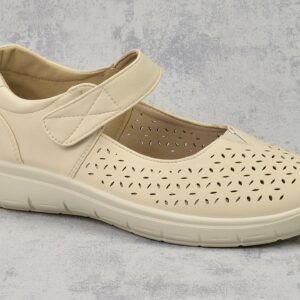 Beżowe ażurowe półbuty damskie Dr. Jan MD25-7