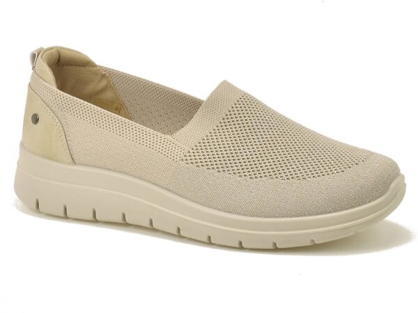 Beżowe tekstylne półbuty damskie Vinceza 87719