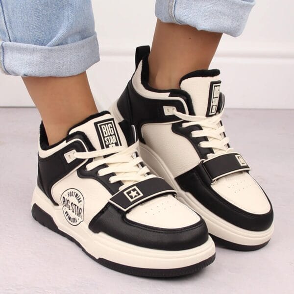 Buty sportowe ocieplane biało czarne Big Star OO274A158