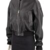 WLA951 - Czarna bomberka skórzana damska z czarnej skóry owczej DORJAN