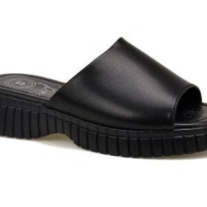 Czarne klapki damskie na platformie Evento 25SD18-8719