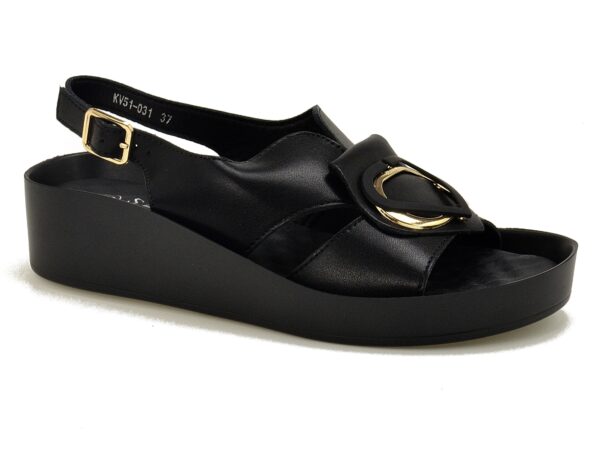 Czarne skórzane sandały damskie S.Barski KV51-031