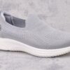Szare tekstylne półbuty damskie Vinceza 17367