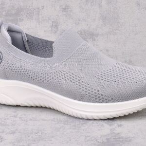 Szare tekstylne półbuty damskie Vinceza 17367