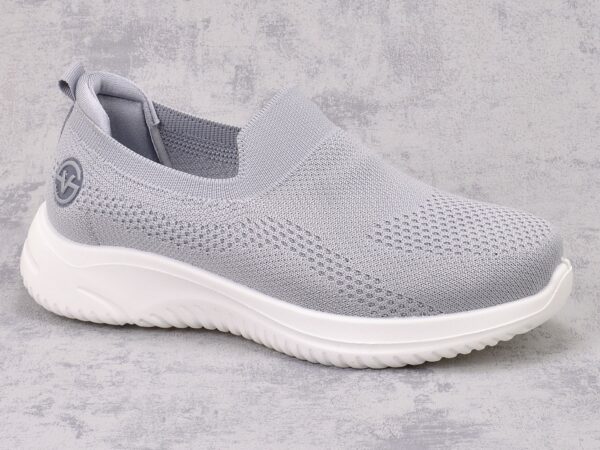 Szare tekstylne półbuty damskie Vinceza 17367