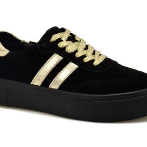 Czarne skórzane sneakersy damskie Filippo DP6841