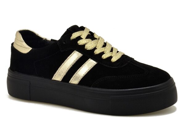 Czarne skórzane sneakersy damskie Filippo DP6841