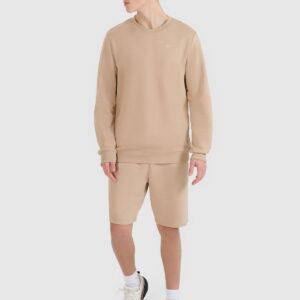 4F Bluza dresowa nierozpinana bez kaptura męska - beżowa