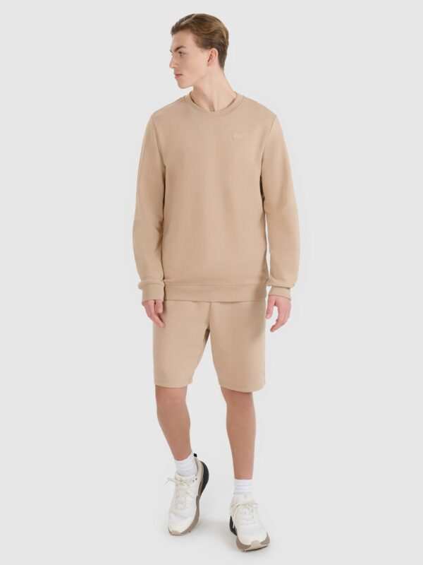 4F Bluza dresowa nierozpinana bez kaptura męska - beżowa