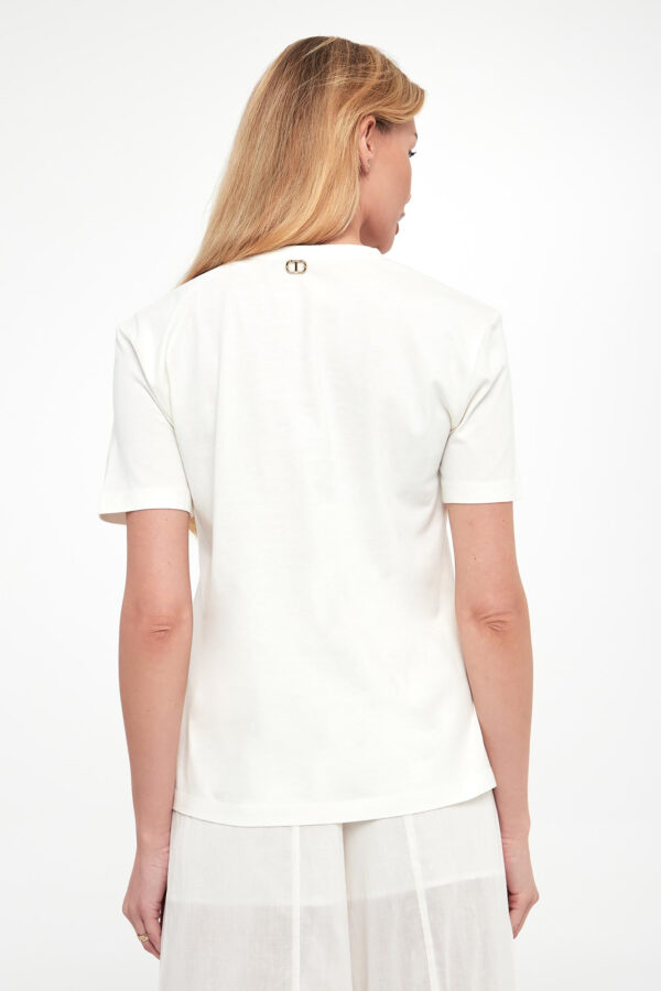 T-shirt damski z haftem TWINSET