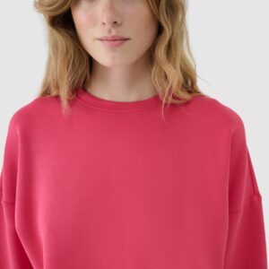 4F Bluza dresowa nierozpinana z modalem damska - różowa