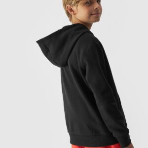 4F Bluza dresowa nierozpinana z kapturem chłopięca - czarna 122 (6-7 lat)