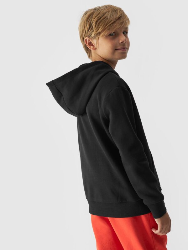 4F Bluza dresowa nierozpinana z kapturem chłopięca - czarna 122 (6-7 lat)