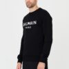 BALMAIN Czarna męska bluza Printed Sweatshirt
