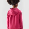 0413683b59b1d8b30506a150efc4f46569f4f969 4F Bluza dresowa rozpinana z kapturem dziewczęca - różowa 164 (13-14 lat)
