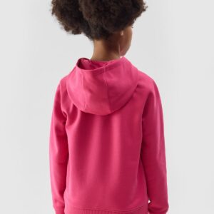 4F Bluza dresowa rozpinana z kapturem dziewczęca - różowa 146 (10-11 lat)