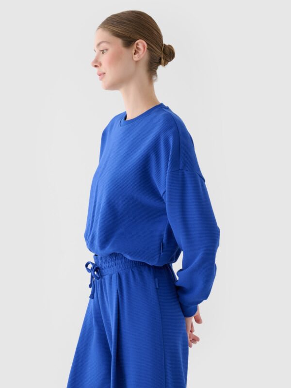 4F Bluza dresowa nierozpinana bez kaptura damska - niebieska