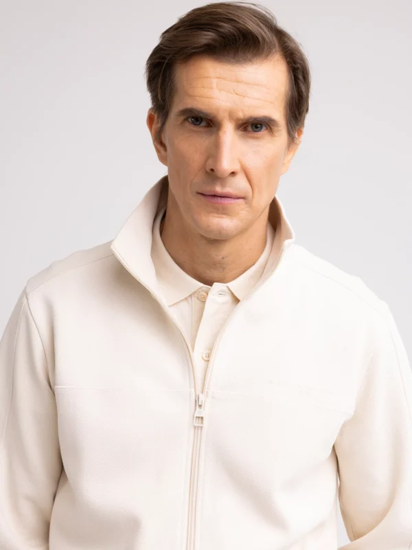 Bluza męska rozpinana ze stójką kremowa Wlador 103