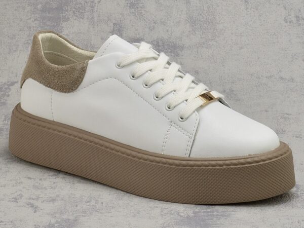 Białe skórzane sneakersy na platformie Filippo DP6119