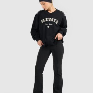 4F Bluza dresowa nierozpinana bez kaptura damska - czarna