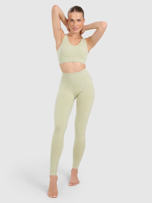 4F Biustonosz do jogi i pilatesu ze średnim wsparciem damski - zielony