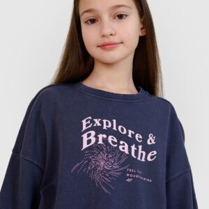 4F Bluza dresowa nierozpinana bez kaptura dziewczęca - szara 158 (12-13 lat)